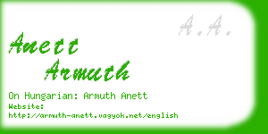 anett armuth business card